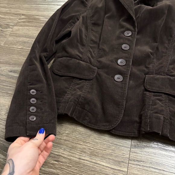 Y2K/90s Vintage Corduroy Blazer Jacket (Chocolate Brown) Size Medium - Picture 3 of 7